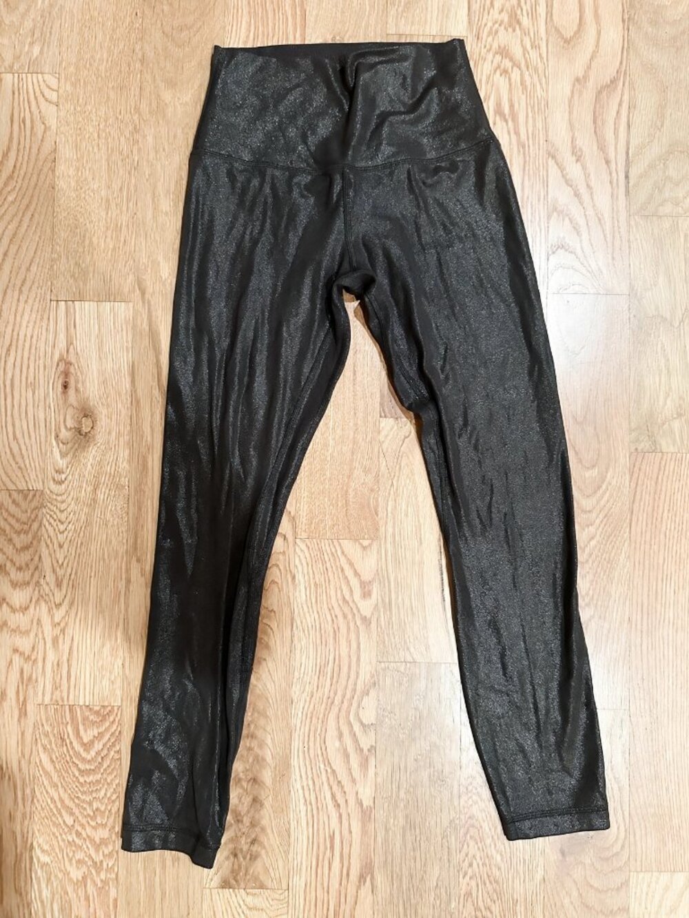 Lululemon Align Shine 25 Radiate Foil Black Sz 4